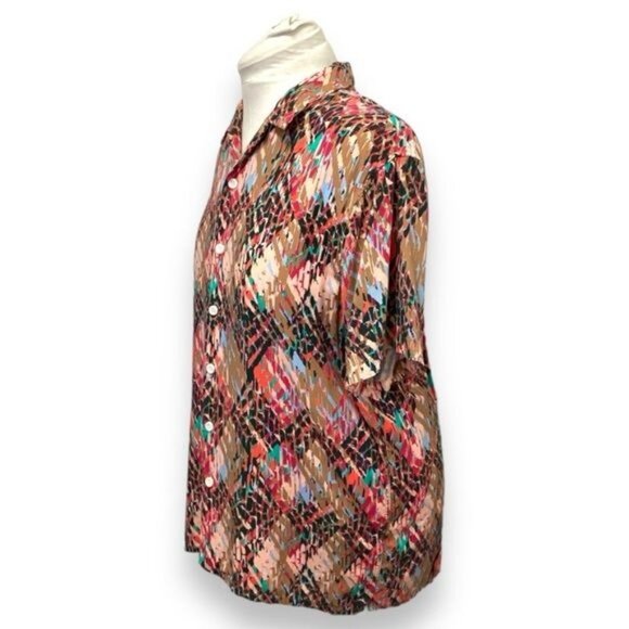 PacSun Mens Short Sleeve Button-Up Shirt Colorful Abstract Pattern Size M - Picture 2 of 7